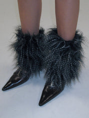 PROD 2025-1 Gray / One-size / In-stock Faux Fur Leg Warmers
