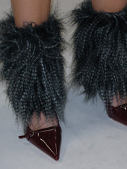 PROD 2025-1 Gray / One-size / In-stock Faux Fur Leg Warmers