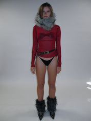 PROD 2025-1 Gray / One-size / In-stock Faux Fur Leg Warmers