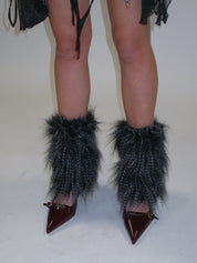 PROD 2025-1 Gray / One-size / In-stock Faux Fur Leg Warmers