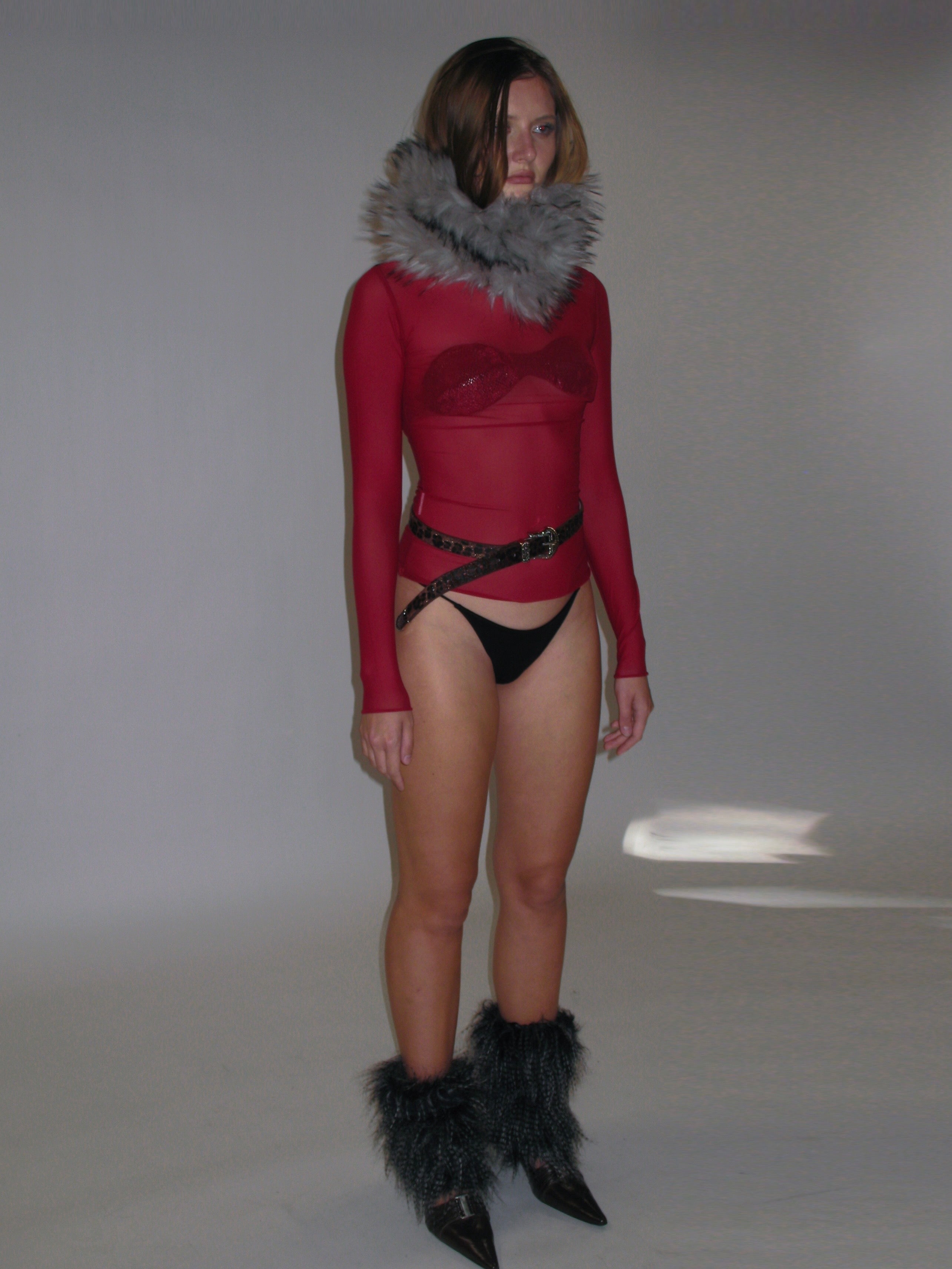 PROD 2025-1 Gray / One-size / In-stock Faux Fur Leg Warmers