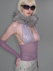PROD 2025-1 Gray / One-size / In-stock Gray Plush Faux Fur Neckwarmer