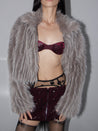 PROD 2025-1 Gray Plush Faux Fur Coat