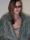 PROD 2025-1 Gray Plush Faux Fur Coat