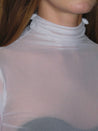 PROD 2025-1 High Neck Mesh Wrap Top/ White