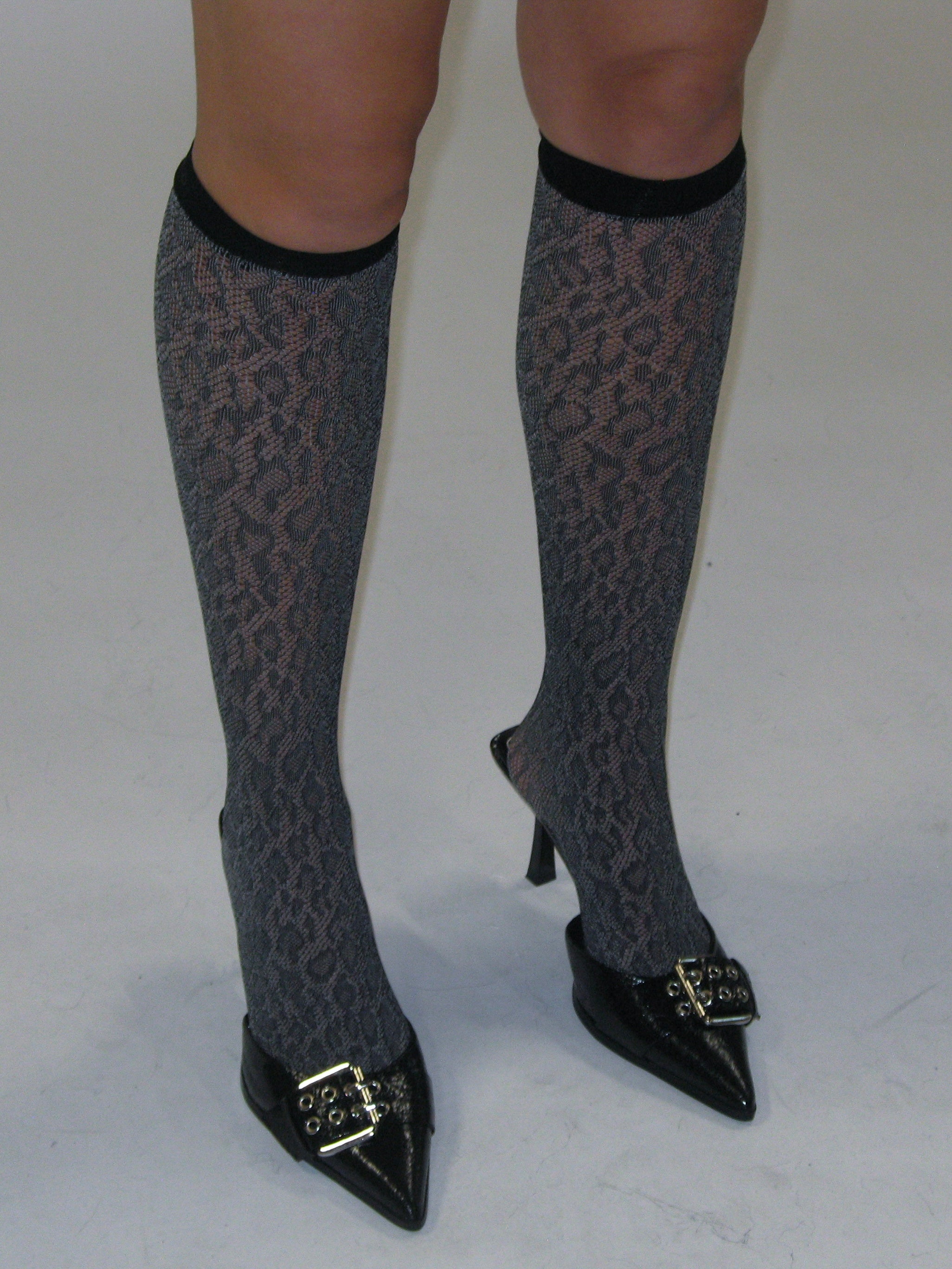  In-stock Leopard Pattern Sheer Knee-High Socks