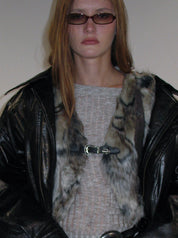 PROD 2025-1 Moto Chic Faux Fur Buckle Vest