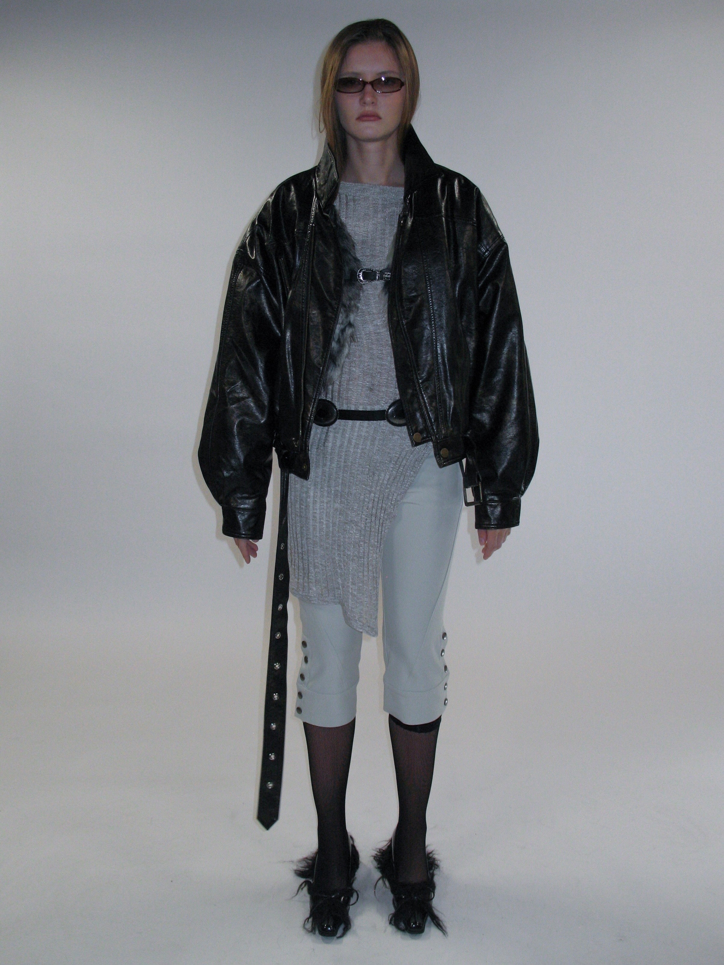 PROD 2025-1 Off-Shoulder Slit Knit Top