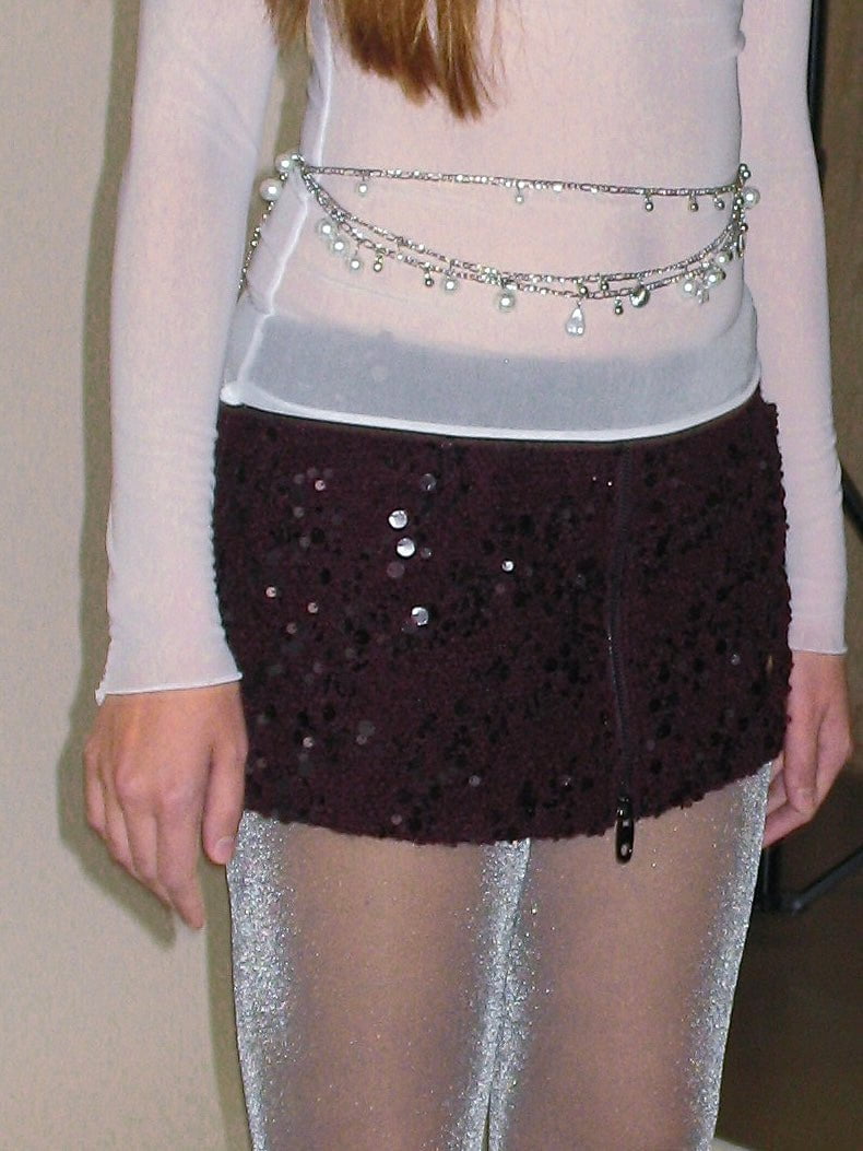 PROD 2025-1 Radiant Garnet Zip Mini Skirt