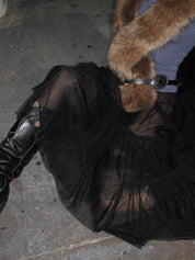 PROD 2025-1 Sheer Pleated Tulle Midi Skirt