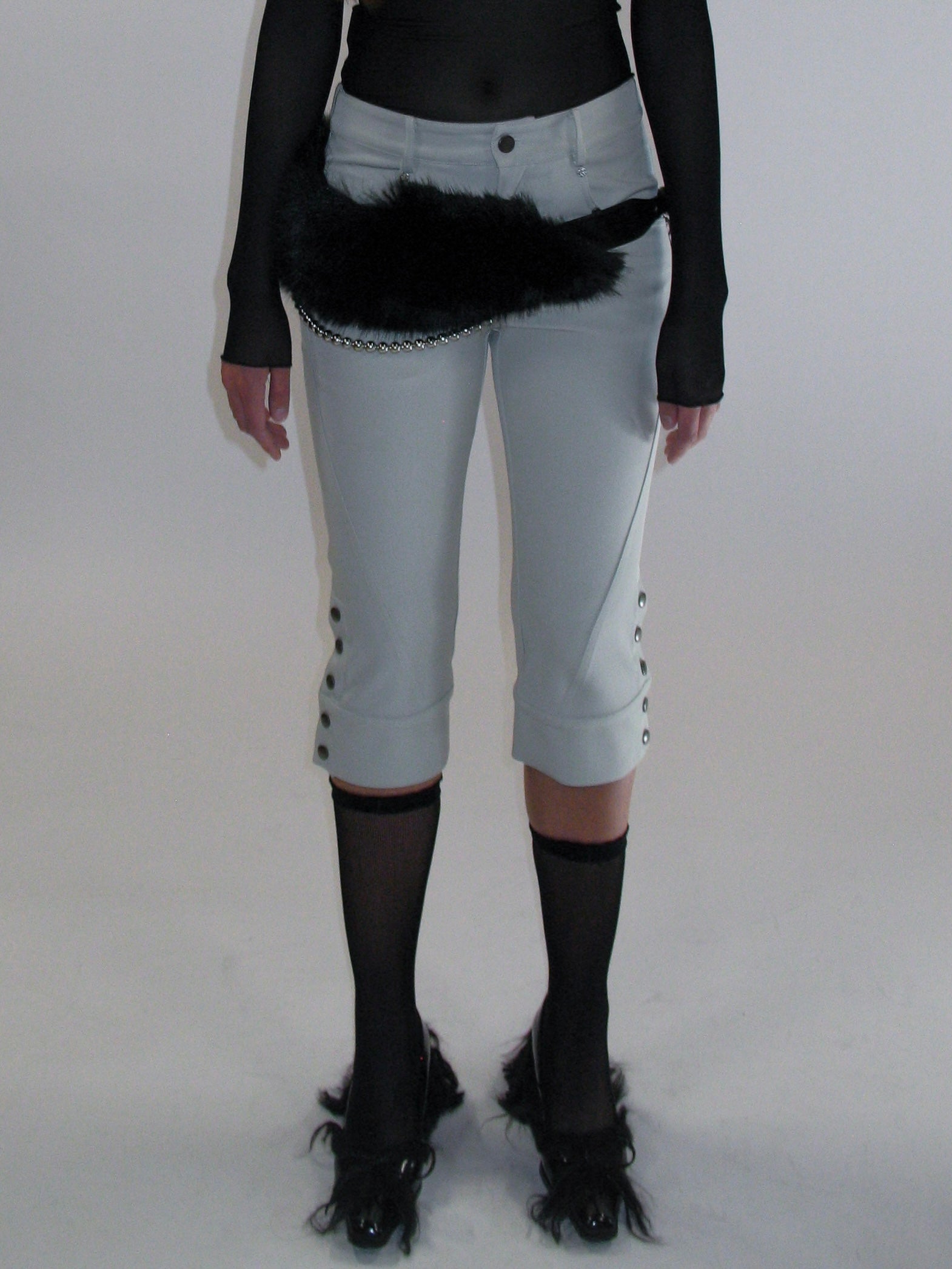 PROD 2025-1 Side Button Capri Pants/ White