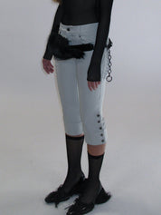 PROD 2025-1 Side Button Capri Pants/ White