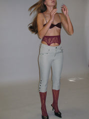 PROD 2025-1 Side Button Capri Pants/ White