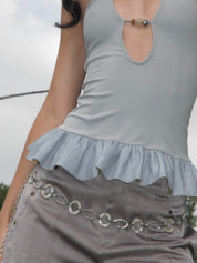 PROD 2025-1 Silver/ Beige / One-size / Pre-order 7-14days Resin Link Waist Chain