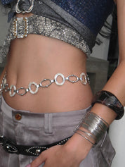 PROD 2025-1 Silver/ Beige / One-size / Pre-order 7-14days Resin Link Waist Chain