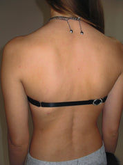 PROD 2025-1 Velvet Dot Bandeau Top/ Black (With Positioning Brooch)