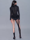 PROD 2025-2 Black / One size / In-stock Black Ripped Fishnet Tights