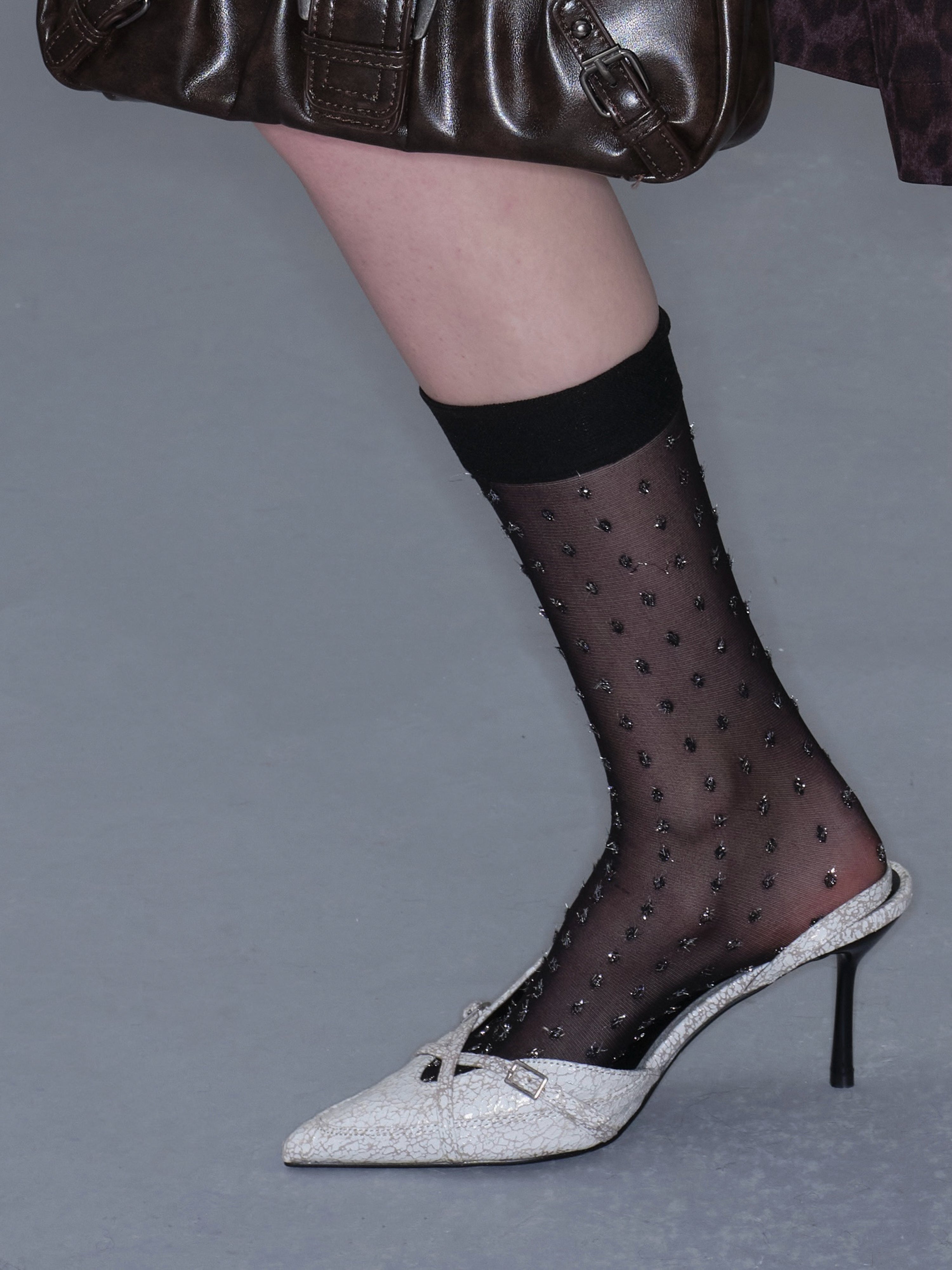  In-stock French Shimmer Polka Dot Stockings Socks