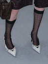 PROD 2025-2 Black / One size / In-stock French Shimmer Polka Dot Stockings Socks