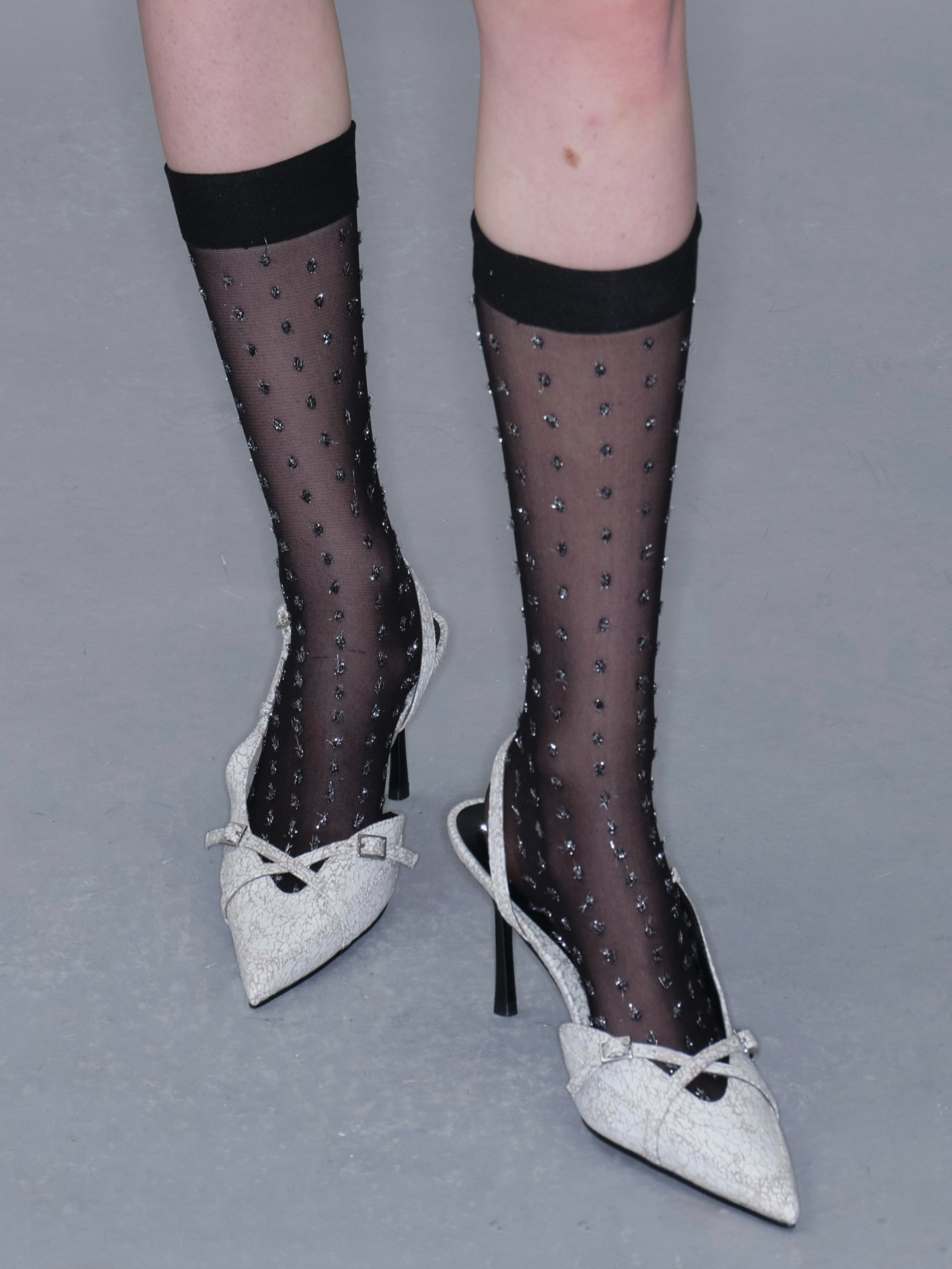  In-stock French Shimmer Polka Dot Stockings Socks