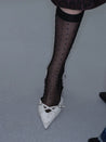 PROD 2025-2 Black / One size / In-stock French Shimmer Polka Dot Stockings Socks