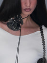 PROD 2025-2 Black / One size / Pre-order20%Off (7-14days) Rhinestone Black Dahlia Necklace