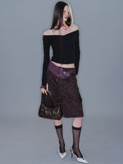 PROD 2025-2 Dark purple / One size / In-stock Buckle Strap Belt/ Dark Purple