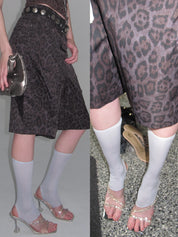 PROD 2025-2 Dark purple / XS / In-stock Leopard Print Cropped Wide-Leg Pants