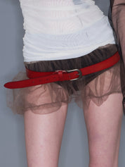 PROD 2025-2 Dark red / One size / In-stock Classic Solid Color Belt