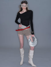 PROD 2025-2 Drape Shoulder Long-sleeve/ Black