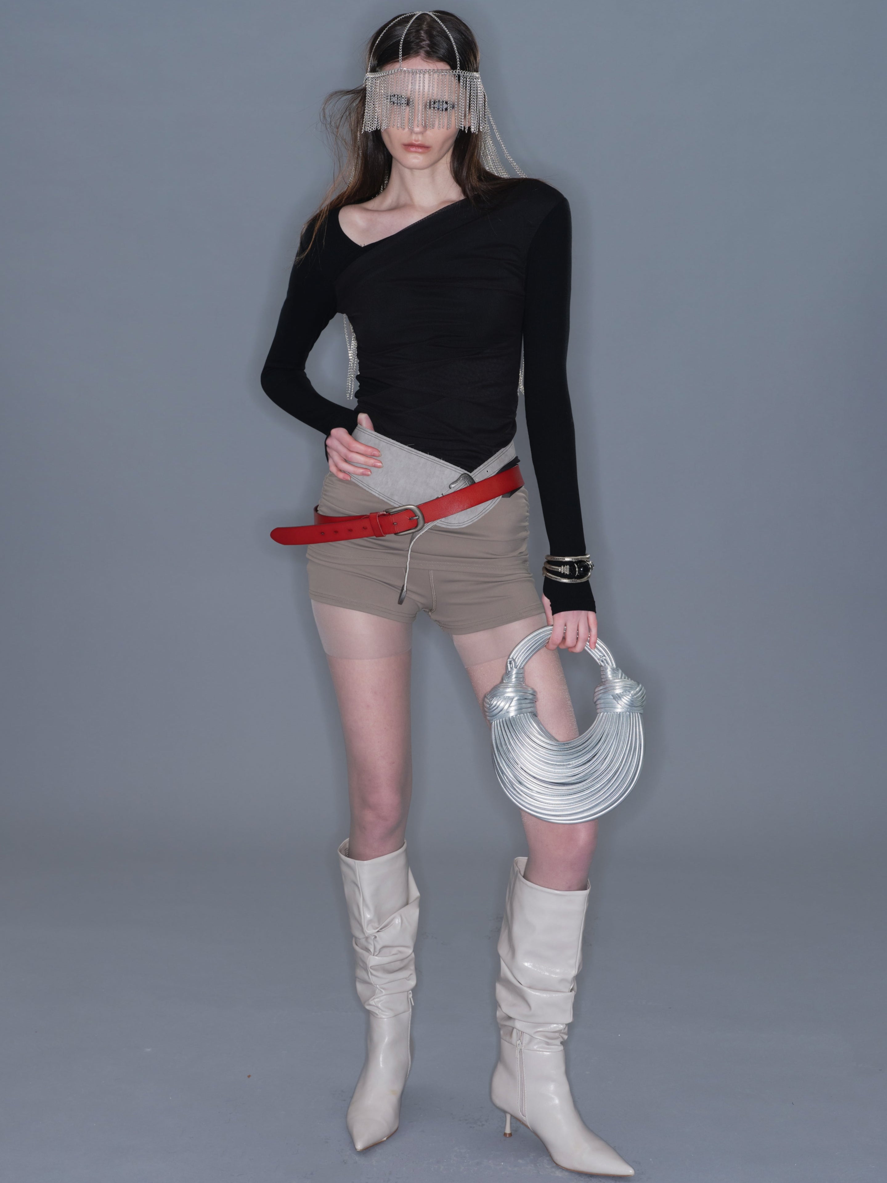 PROD 2025-2 Drape Shoulder Long-sleeve/ Black