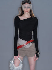 PROD 2025-2 Drape Shoulder Long-sleeve/ Black