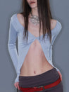 PROD 2025-2 Fitted Long Sleeve Top/ Gray-blue