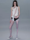 PROD 2025-2 Gray-blue / One size / Pre-order20%Off (7-14days) Sheer Sailboat Print Stockings