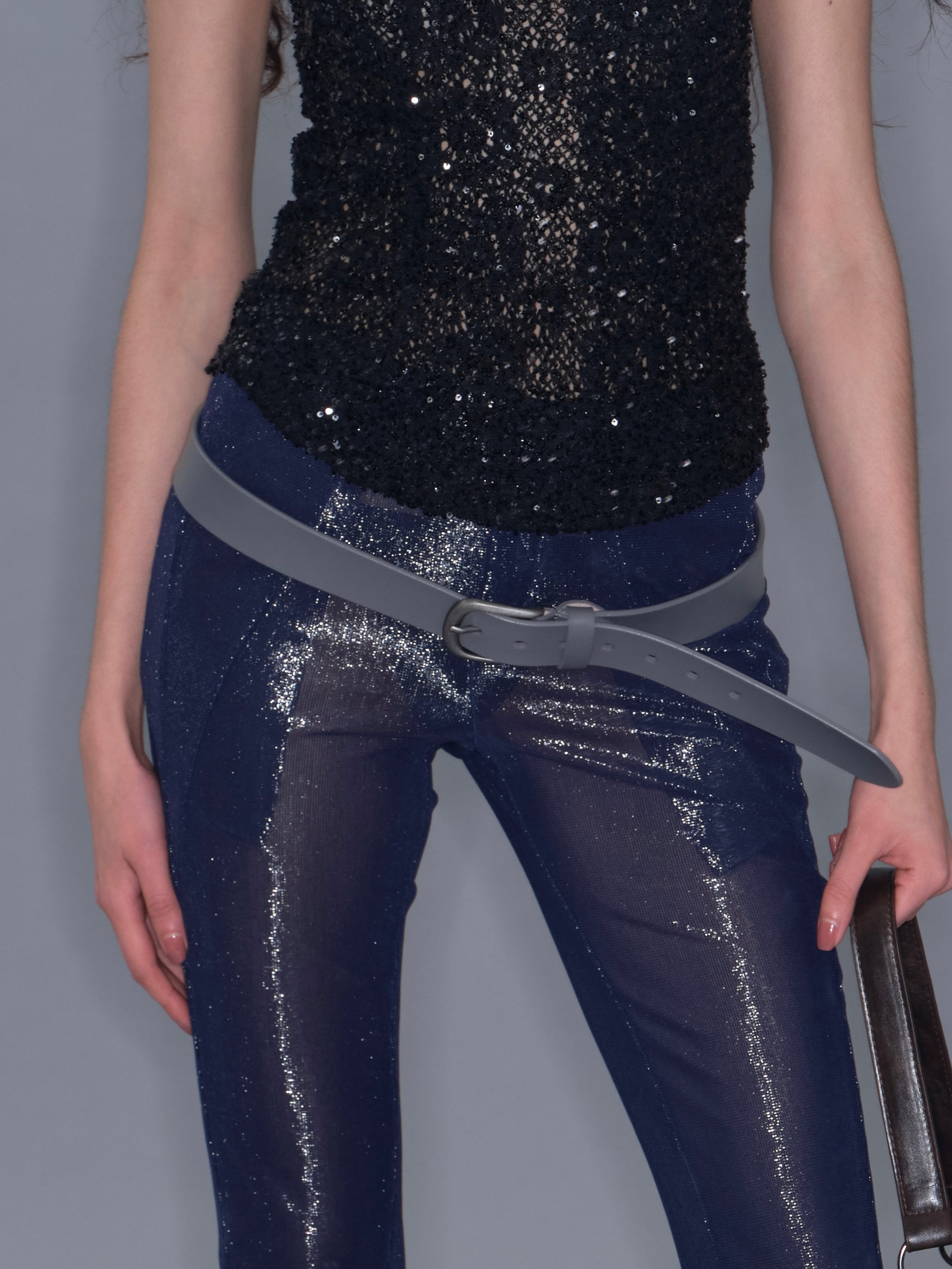 PROD 2025-2 Gray / One size / In-stock Classic Solid Color Belt