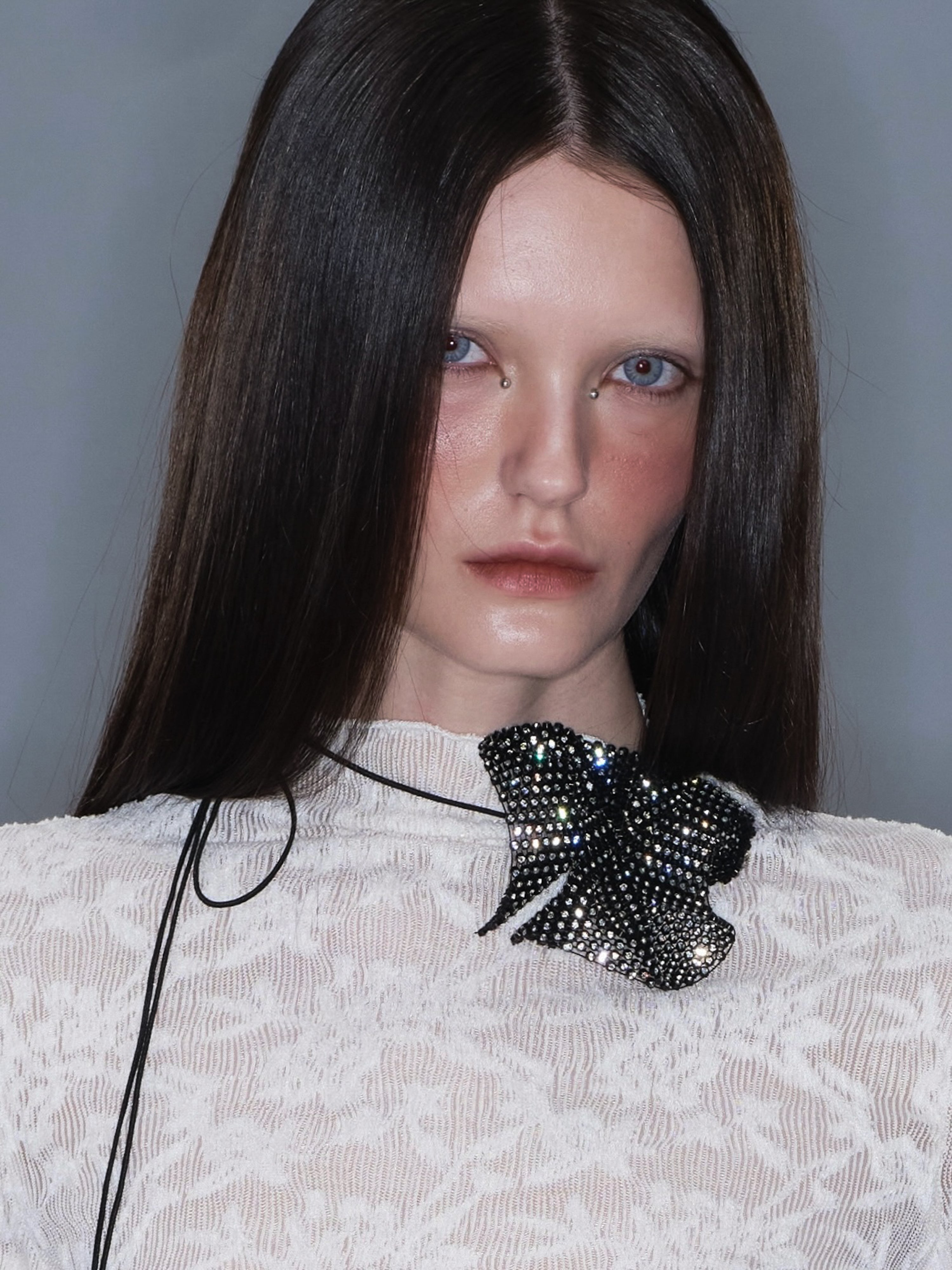 PROD 2025-2 Lace Mesh Mock Neck Top