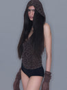 PROD 2025-2 Leopard Brown / XS / Pre-order20%Off (7-14days) Leopard Print Hooded Tank