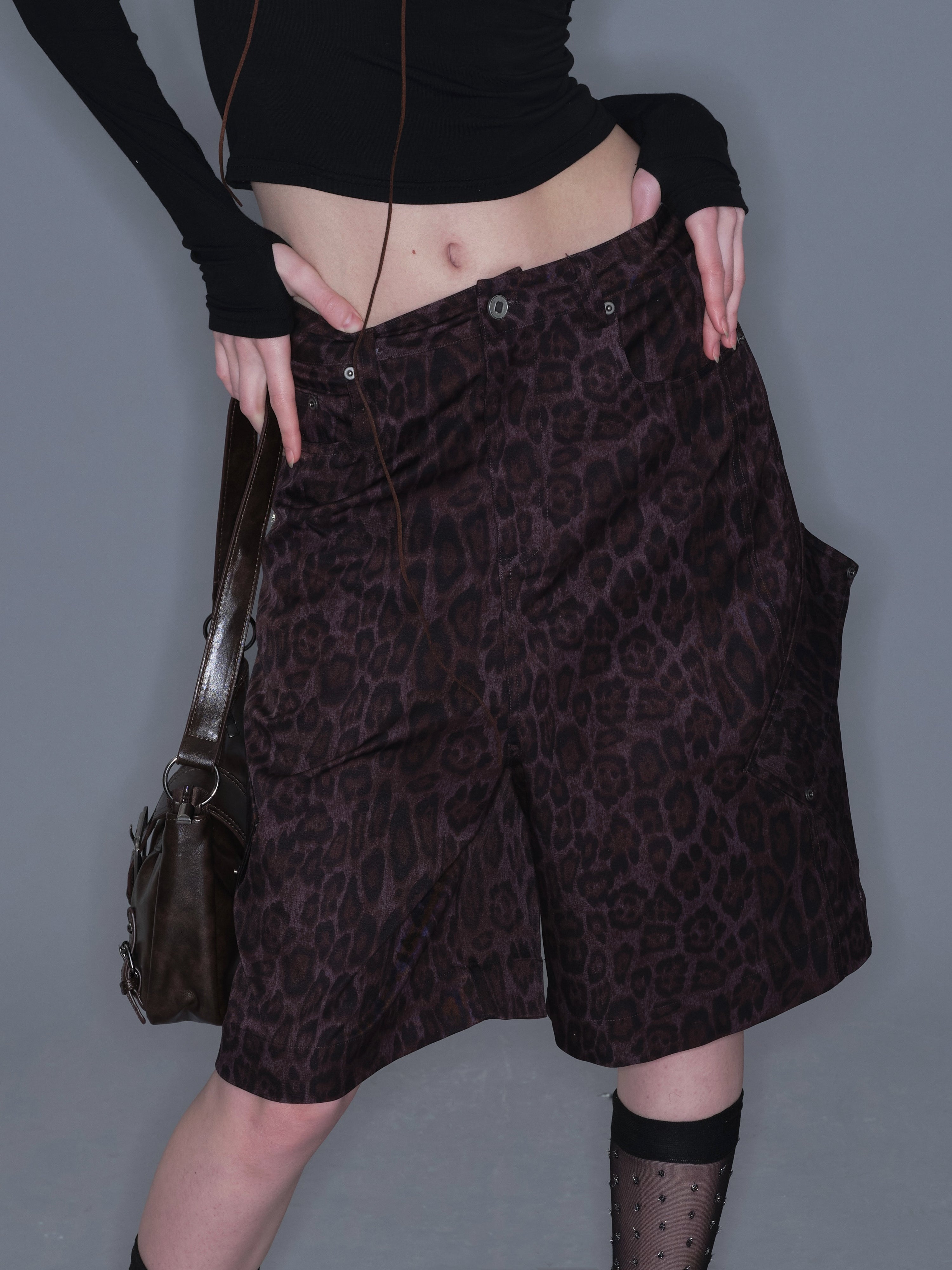 PROD 2025-2 Leopard Print Cropped Wide-Leg Pants