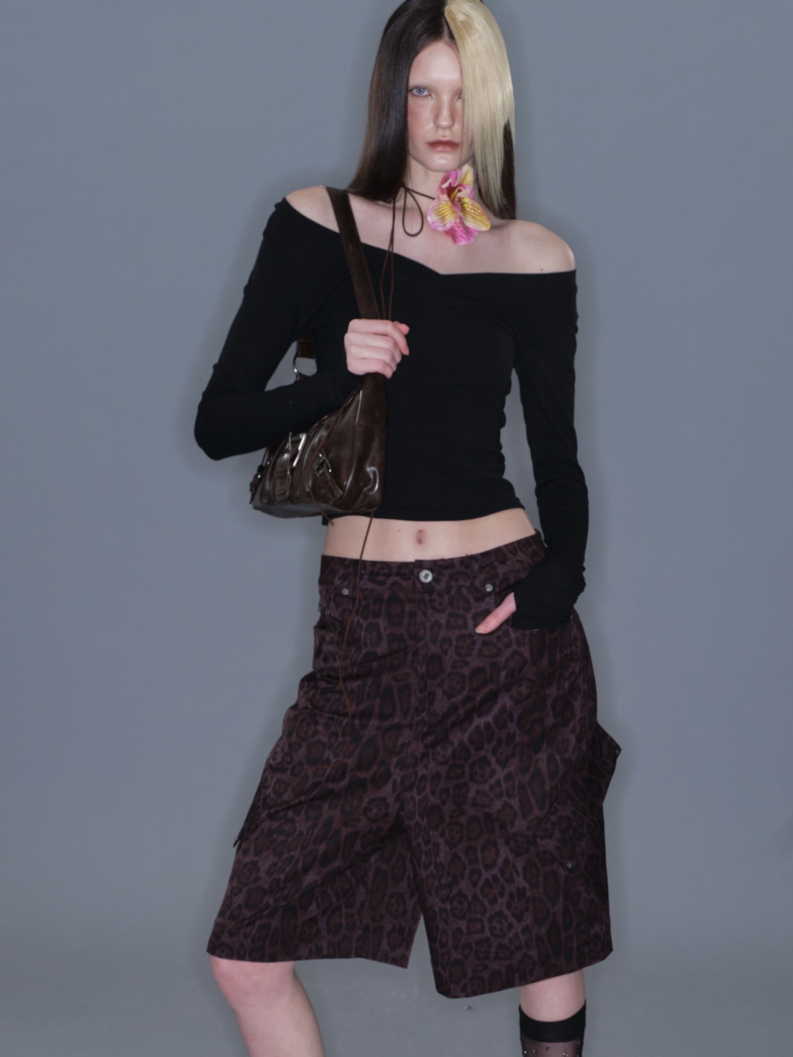 PROD 2025-2 Leopard Print Cropped Wide-Leg Pants