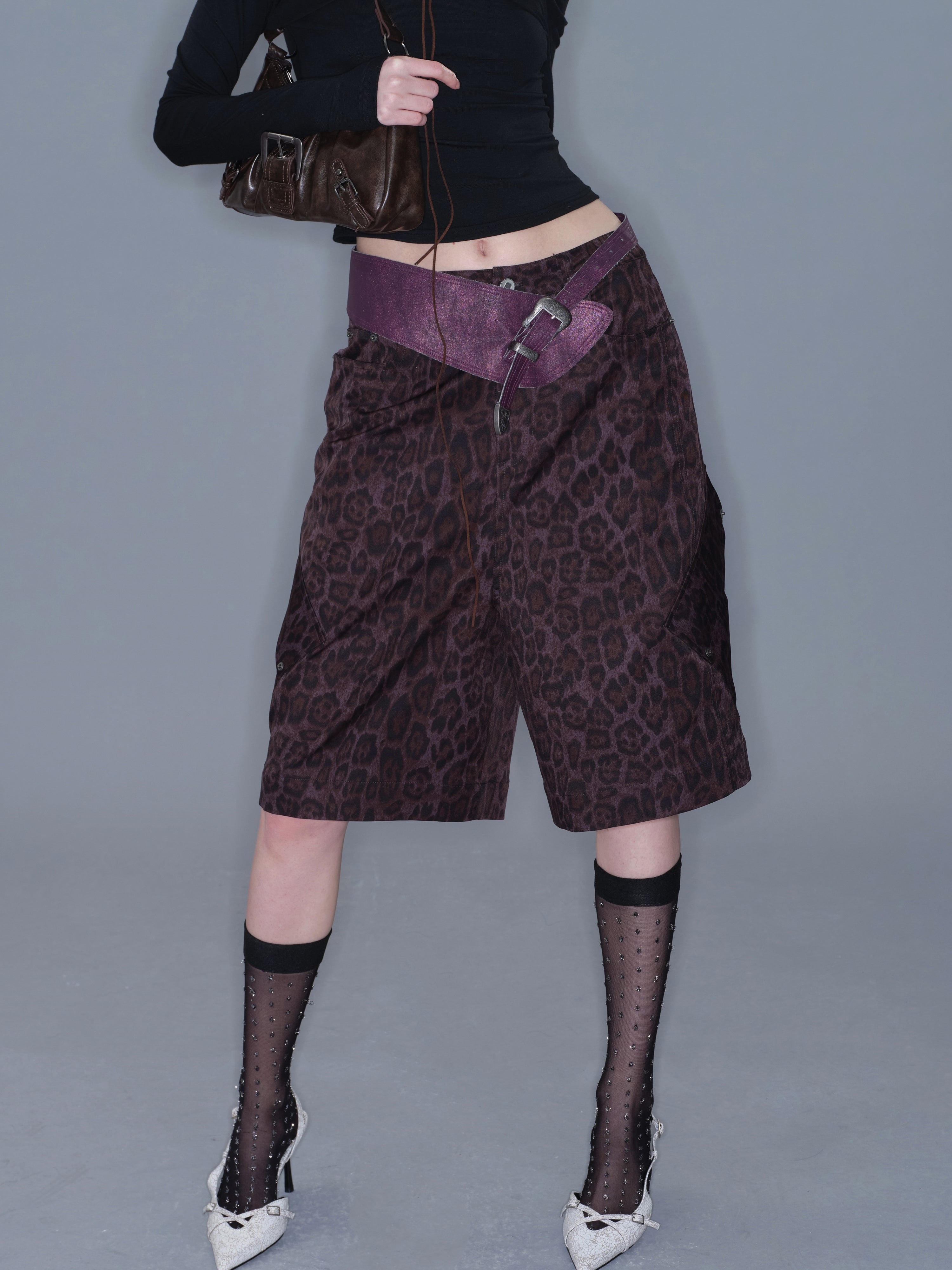 PROD 2025-2 Leopard Print Cropped Wide-Leg Pants