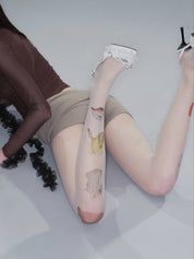 PROD 2025-2 Light gray / One size / In-stock Fruits Print Stockings