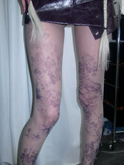 PROD 2025-2 Light gray / One size / In-stock Purple Tiger Print Stockings