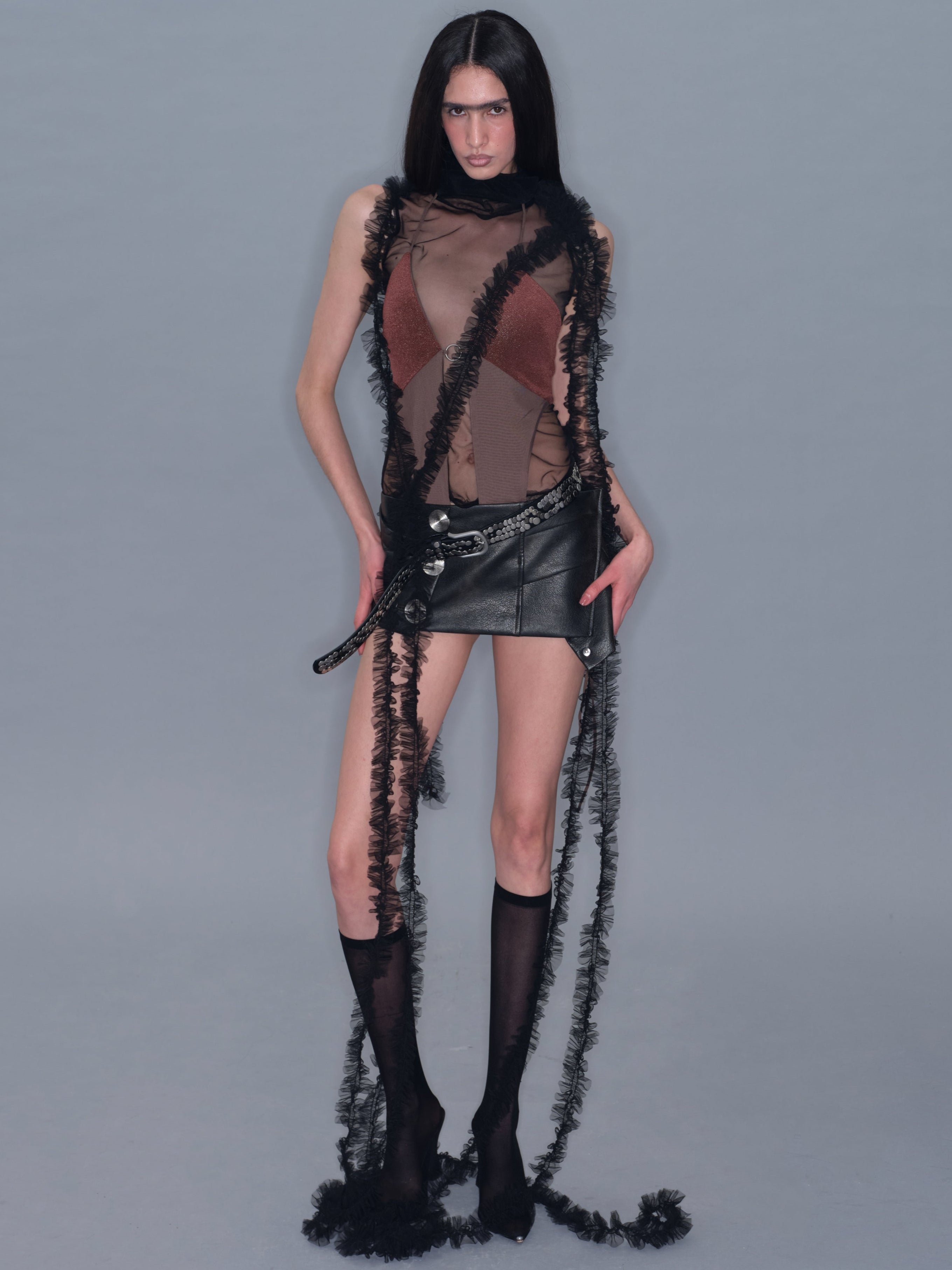 PROD 2025-2 Mesh High-Neck Tank Top/ Black