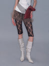 PROD 2025-2 Mesh Lace Cropped Leggings/ Black