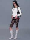 PROD 2025-2 Mesh Lace Cropped Leggings/ Black