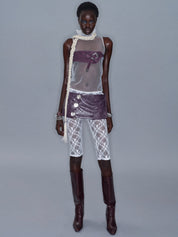 PROD 2025-2 Mesh Lace Cropped Leggings/ White