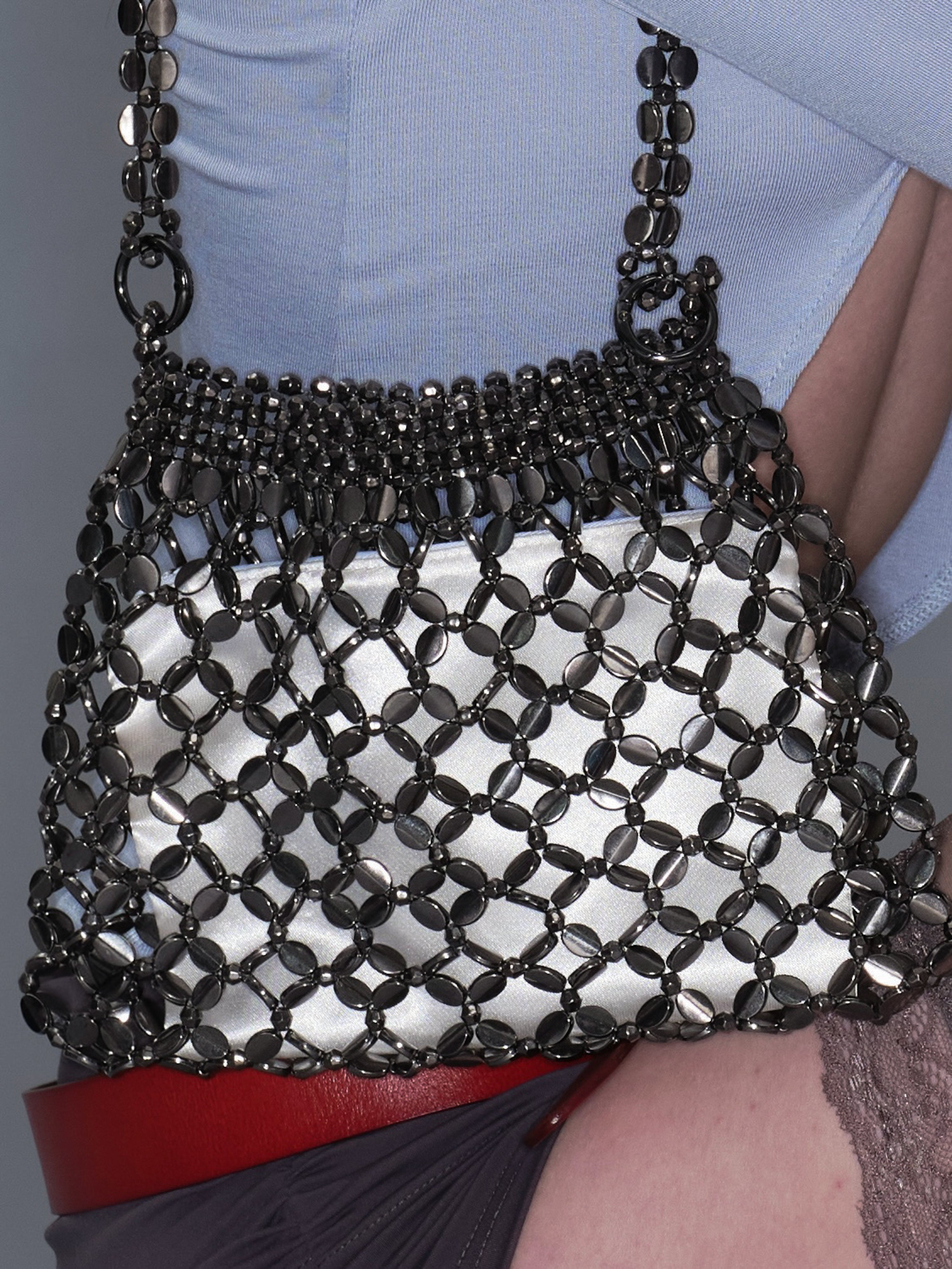  Pre-order20%Off (7-14days) Metallic Beaded Woven Purse