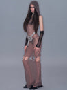 PROD 2025-2 Oilver / XS / Pre-order20%Off (7-14days) Sheer Beaded Maxi Dress