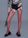 PROD 2025-2 Red / One size / Pre-order20%Off (7-14days) Red Garter Stockings Hollowed-out Design