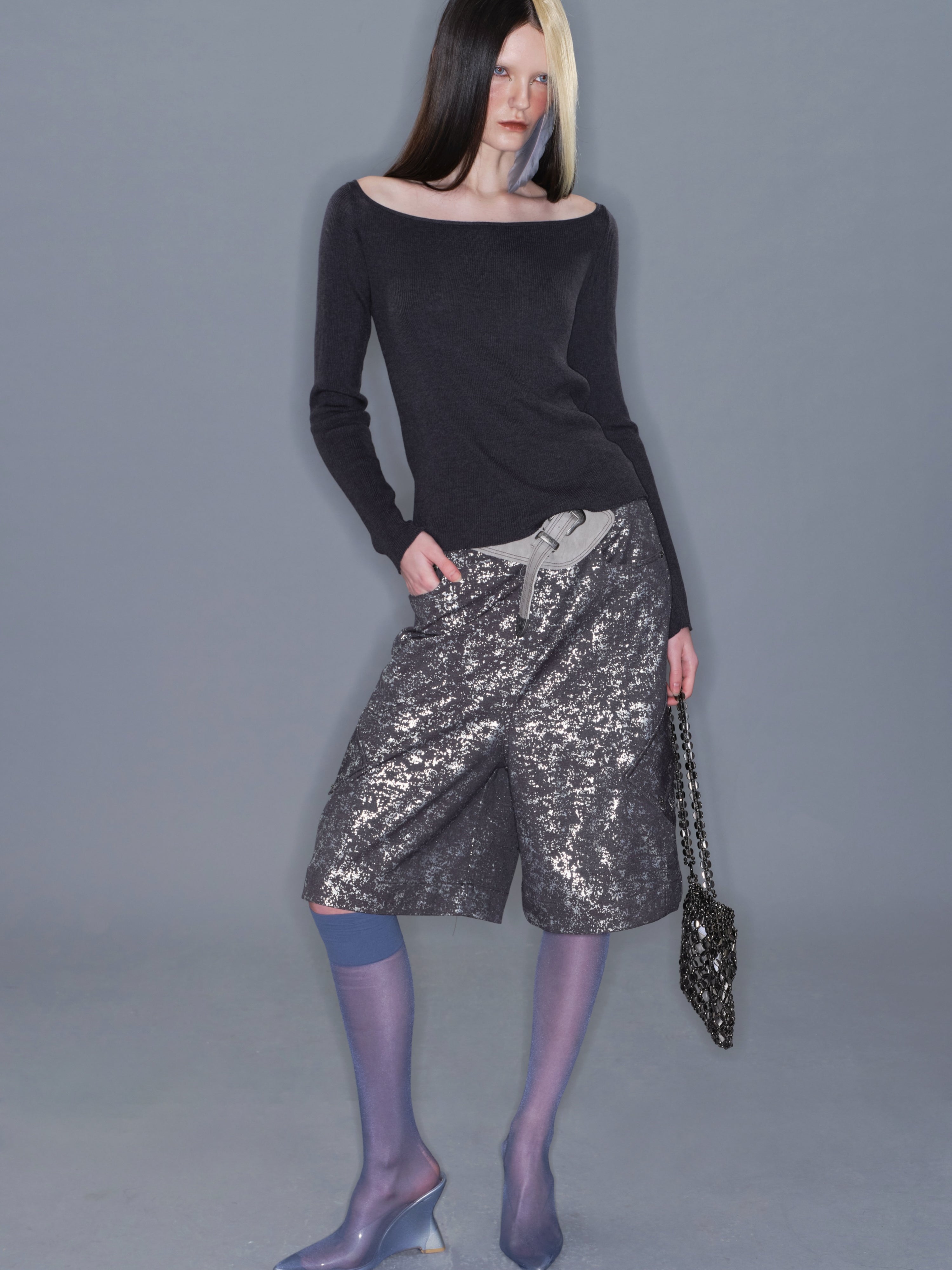 PROD 2025-2 Sequin Cropped Wide-Leg Pants